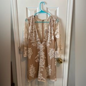 Free people white lace mini dress